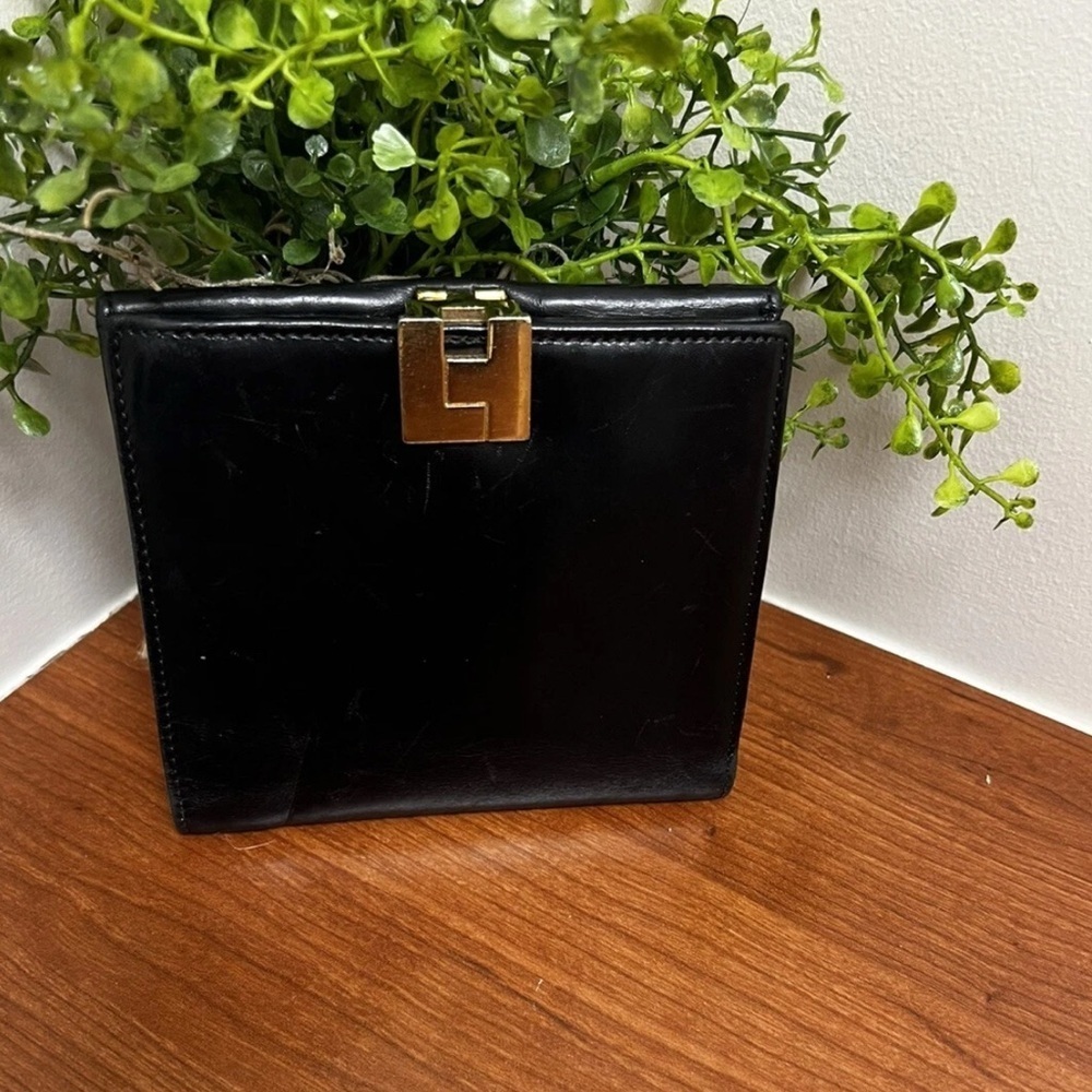 Lambertson Truex Black Leather  French Wallet New EUC